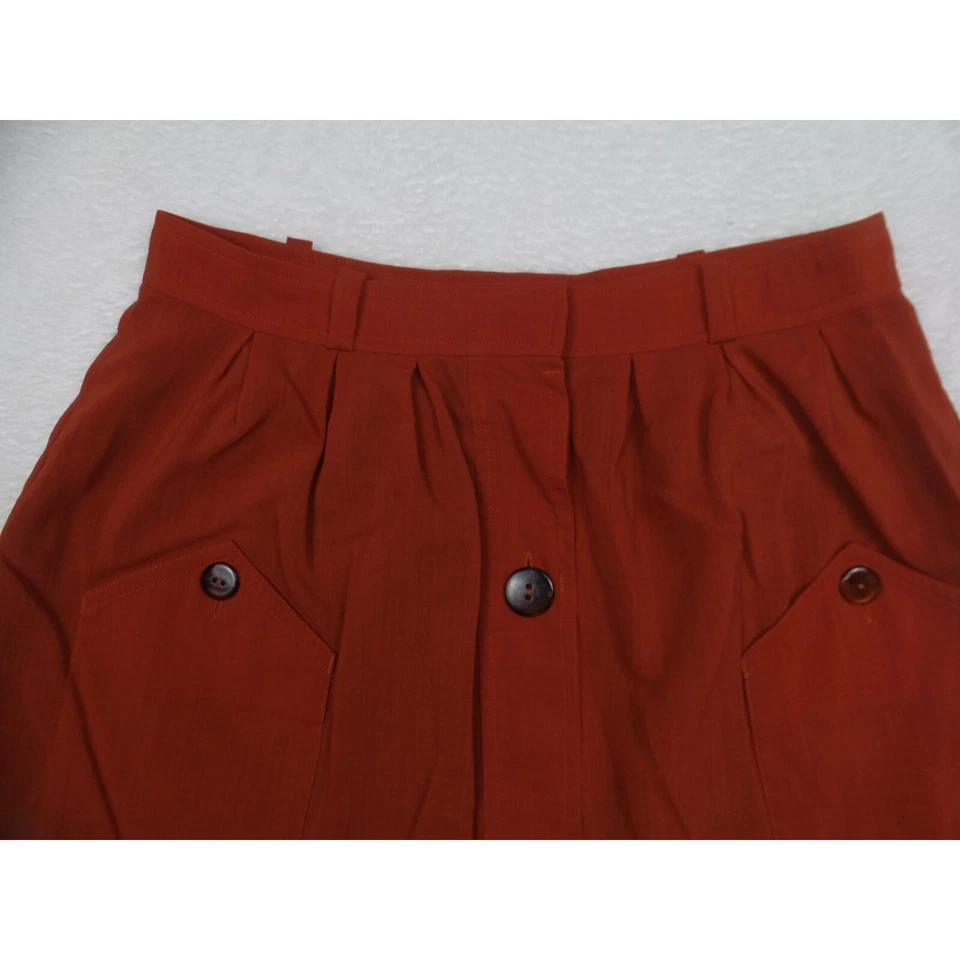 Falda APC Rue Madame Paris para mujer talla 40 roja forrada lana botones bolsillos Foto 3 de 4