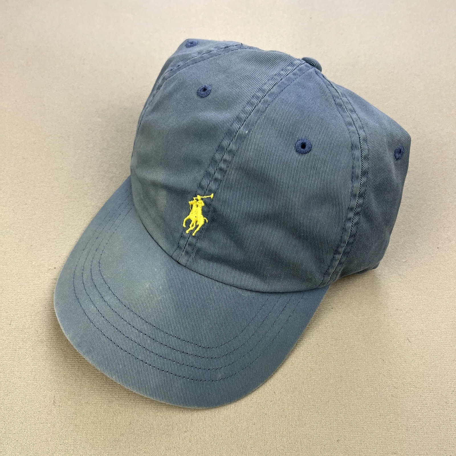 Polo Ralph Lauren Cappello Berretto Strapback Blu Giallo Pony Logo Abbigliamento Sportivo Outdoor