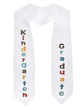 Kids Preschool Kindergarten Printed Graduation Stole, 2025, Unisex, Child, Cap