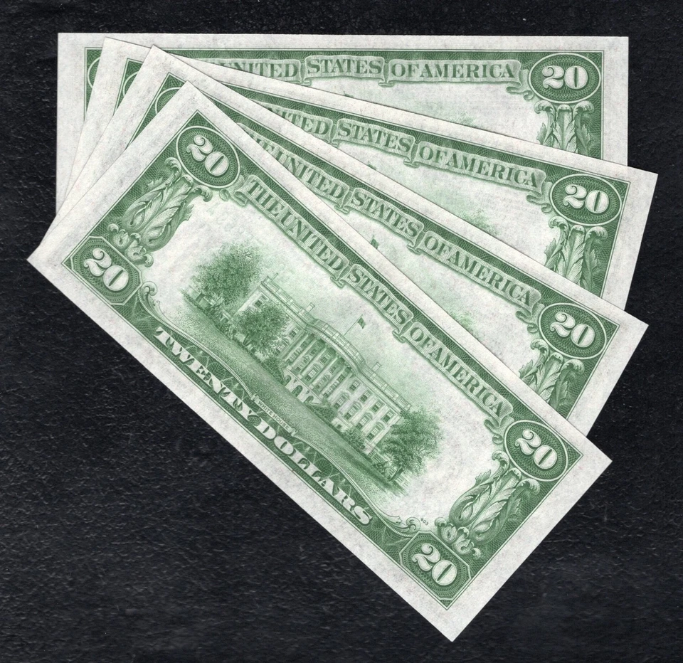 (4) CONSECUTIVE FR. 2055-G 1934-A $20 FRN’S CHICAGO, IL GEM UNCIRCULATED - Image 2 of 2