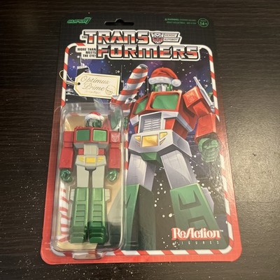Super7 ReAction Transformers Christmas Santa Optimus Prime Figure
