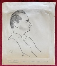 DR. MILKO SKOFIC HUSBAND OF GINA LOLLOBRIGIDA ORIGINAL SKETCH by OSCAR BERGER