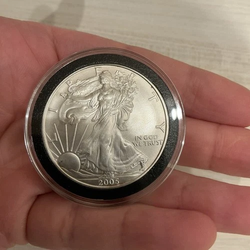 2005 $1 American Silver Eagle 1 oz Brilliant Uncirculated ASE in capsule
