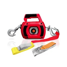 Portable Drill Winch 1000LBS, w/ Sling Strap, 40FT Wire Rope