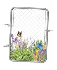 Chain Link Fence Gate, Adjustable Chain Link Fence Panel, 32 x 46 in Silver