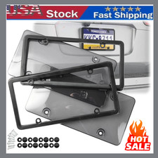 2x Unbreakable License Plate Coversframes Auto Tag Shield Protector Front Rear 2x Unbreakable License Plate Coversframes Auto Tag Shield Protector Front Rear