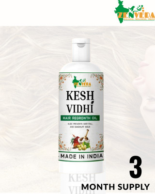 Zen Veda Kesh Vidhi Hair Loss Regrowth Oil Organic Treatment 50ml 3 Month Supply