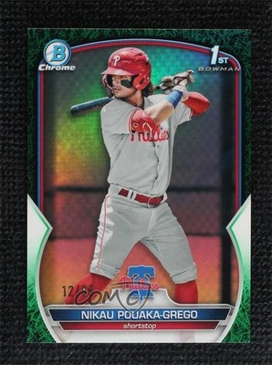 2023 Bowman Chrome Prospects Green Grass Refractor 12/99 Nikau Pouaka-Grego 0o3x