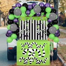 Halloween Trunk Or Treat Car Decorations Kit Halloween Black and White Striped