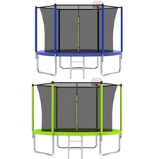 10ft Trampoline with Ladder Adults Kids Outdoor ASTM Approved Safety Trampolines