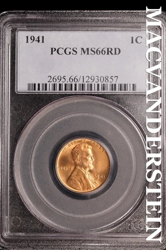 1941 Lincoln Wheat Cent-PCGS MS 66 Red Choice Gem BU No Reserve #SLK1005