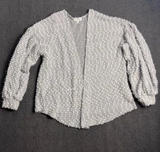 Soft Y2K Inspired Blu Pepper Cozy popcorn Knit Sweater Cardigan M/L  Long Sleeve