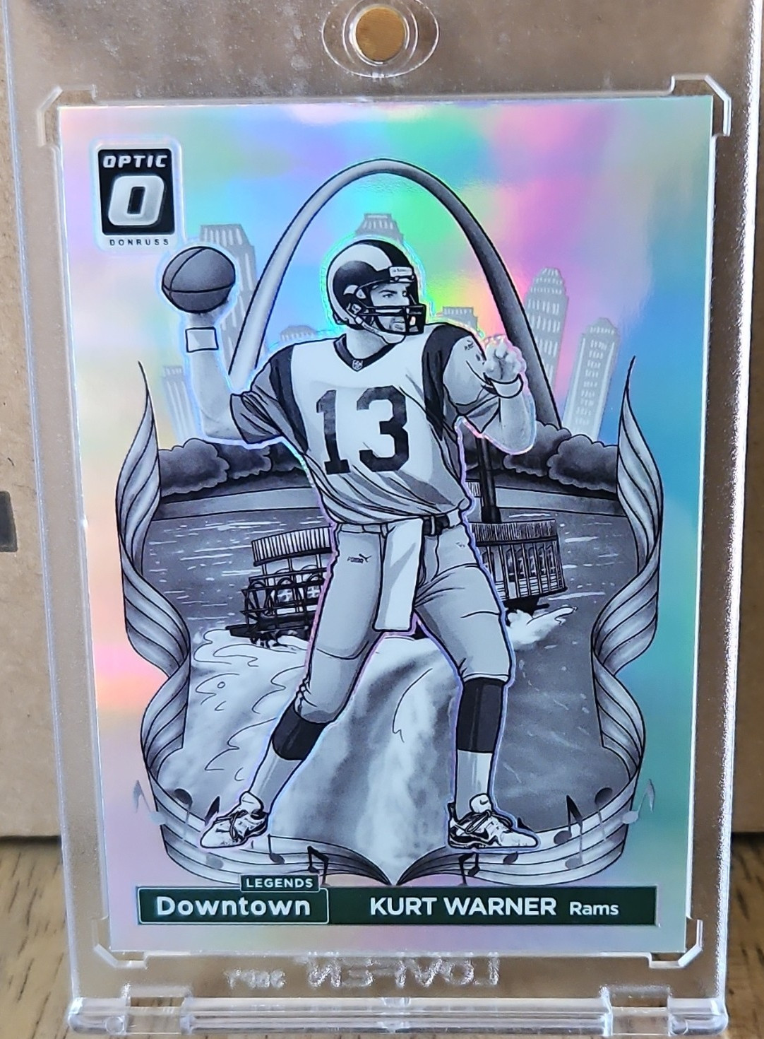 Panini 2024 Donruss Optic Downtown Prizm Kurt Warner Rams #2 Insert Hologram