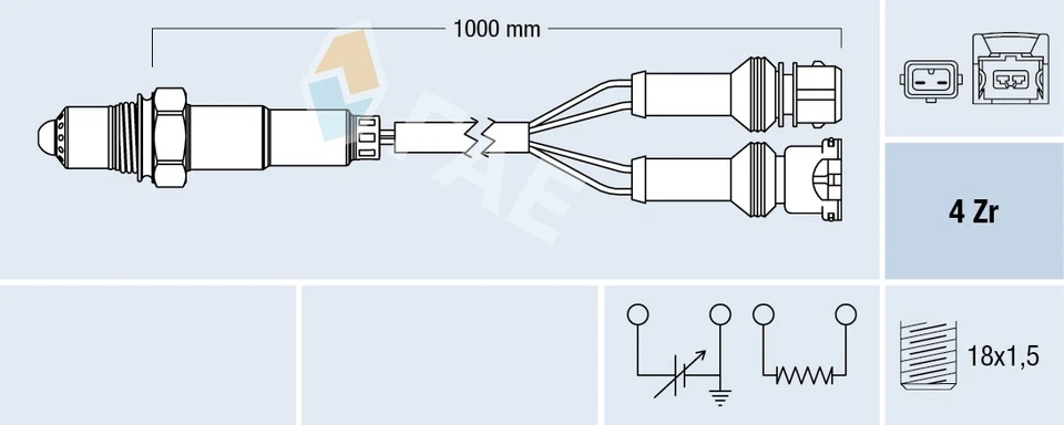 SONDA LAMBDA 77124 PER FERRARI 512/TR 348/ts/GTS/tb/GTB FIAT CROMA TIPO 3.4L 4cyl - Immagine 2 di 4