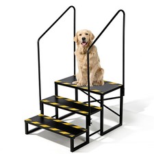 foriy RV Steps with Handrail and Platform, Camper Steps 3 Step Outdoor Hot Tu...