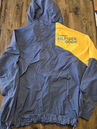 Tommy Hilfiger Spell Out Jacke Gr. XXL gelb blau Full Zip Kapuze 2018 - Bild 1 von 5