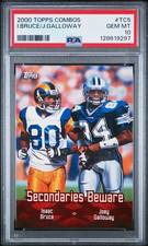 2000 TOPPS COMBOS ISAAC BRUCE-JOEY GALLOWAY #TC5 DALLAS COWBOYS LA RAMS PSA 10