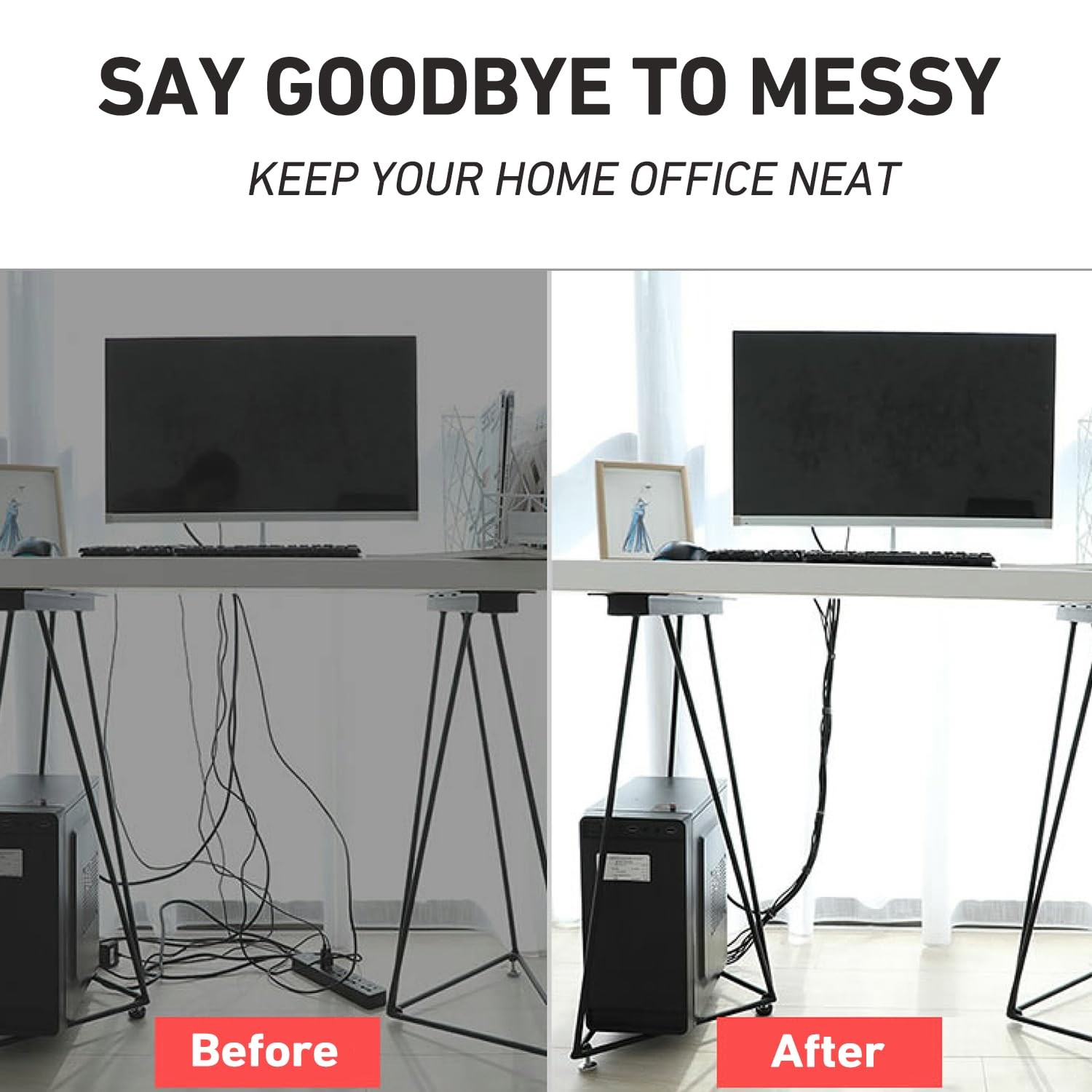 2 Rolls 1/2 Inch x 84Ft Fastening Cable Ties Reusable Hook & Loop Cord Organizer