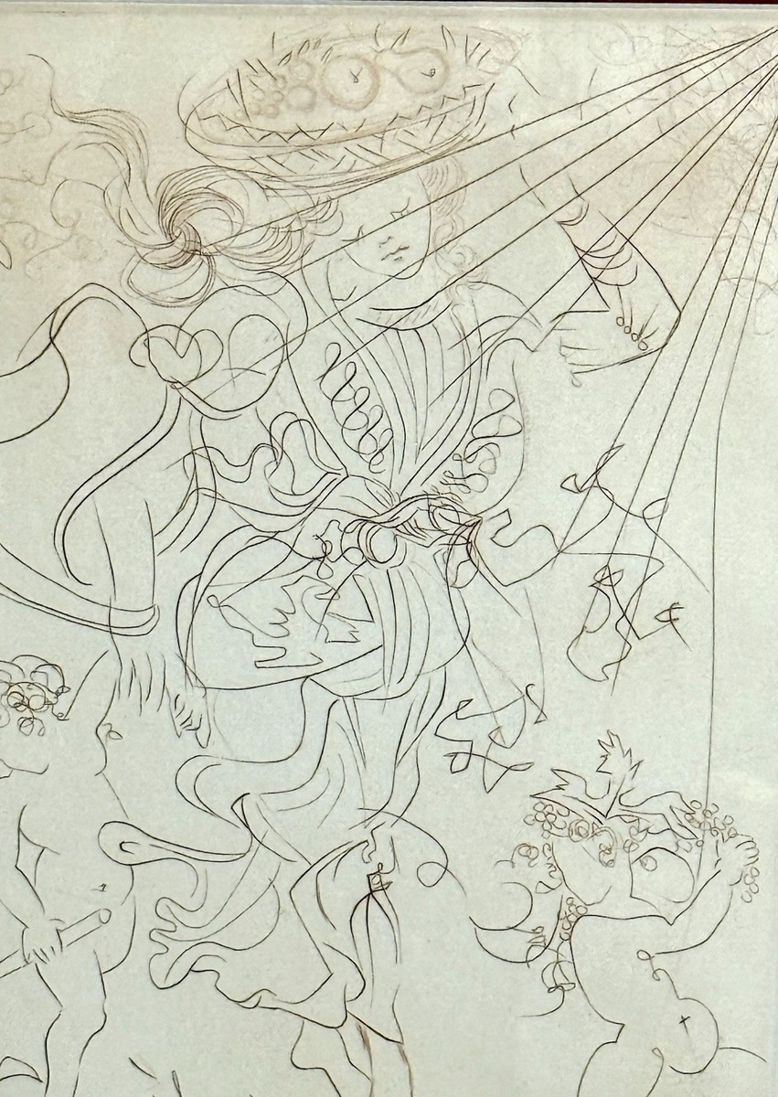 Salvador Dali Autumn Signed Original Etching Surreal Woman Beauty