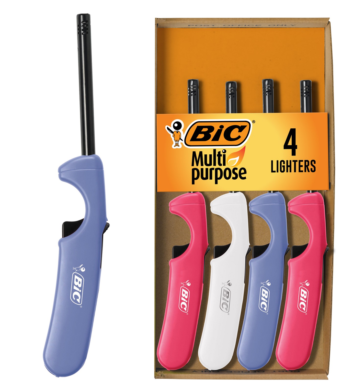 BIC Multi-purpose Candle Edition Lighter, Assorted Colors, 4