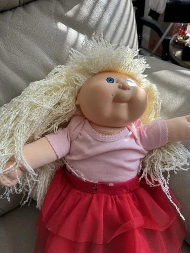 1989 Vintage Cabbage Patch Kids Doll Designer Line Blonde Hair Blue Eyes 16"