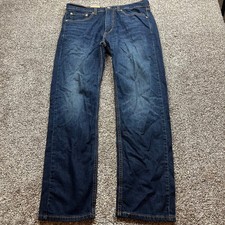 Levi's 505 Regular Fit Jeans Mens 33x32 Dark Wash Denim Performance Stretch