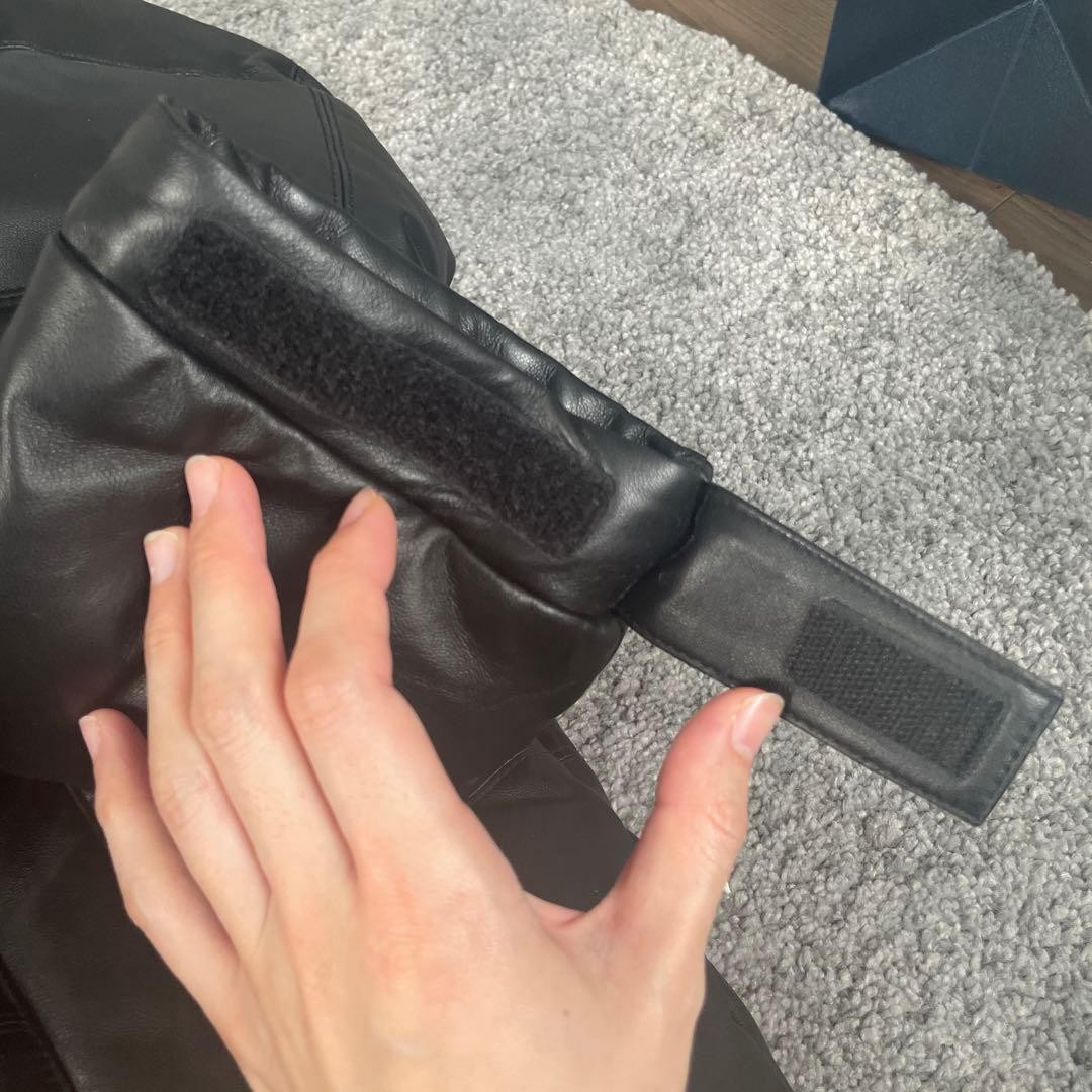 First Down Leather Down Jacket L Sheep Leather Me… - image 3