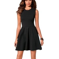 Boston Proper LBD Black Skater Party Cocktail Dress Size 8