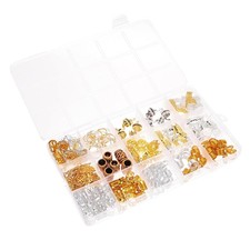 146 Haar Schmuckst&uuml;cke: Metallringe & Clips f&uuml;r Z&ouml;pfe, Dreadlocks (Spezial)