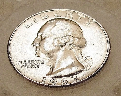 1963 D Brilliant Uncirculated  Quarter 90%   Blazing Cartwheel Luster #212-106