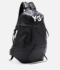 Y-3 Yohji Yamamoto Black Bungee Backpack With Leather Details