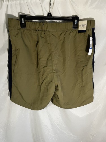 NWT Original Penguin Burnt Olive & Navy Athletic Shorts - Picture 2 of 8