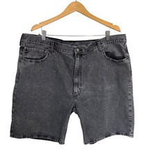Levis 454 Mens Black Denim Shorts W44 L10 Casual Relaxed Fit