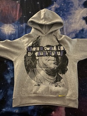 Trapstar Gray Pullover Hoodie M Franklin Graphic Print Fleece Hip Hop Style
