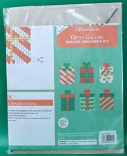 Herrschners GIFTS GALORE Beaded Ornament Kit Set of 6 Different Present Designs