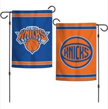 NEW YORK KNICKS DOUBLE SIDED GARDEN FLAG 12"X18" NBA LICENSED WINCRAFT