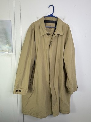 Ll Bean Jacket Mens XXL Tall Zip Button Rain Trench Softshell Plaid Lining