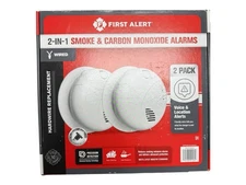 First Alert 2-in-1 Smoke & Carbon Monoxide Alarms – Wired – 2 Pack -New In Box. 