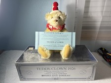 Steiff Teddy Clown Bear 1926 Replica Original Tags Box and Paperwork Mohair 13"