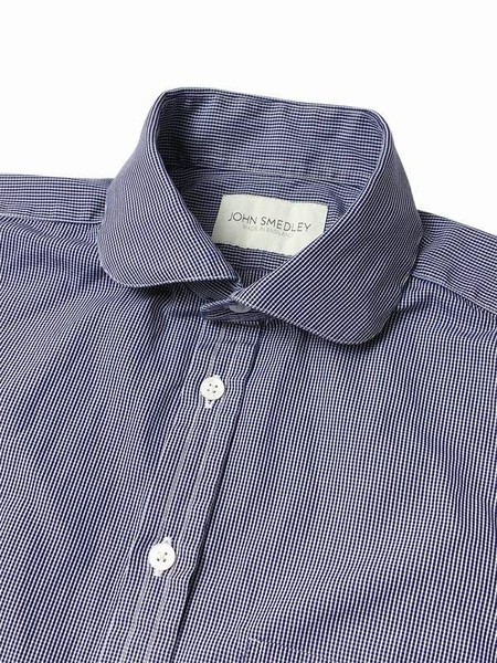 Men John Smedley Shirt Navy Cotton 40 /L / 48