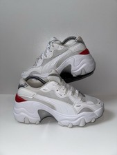 Puma Pulsar Wedge Trainers White/Silver/Red Women’s Size 6