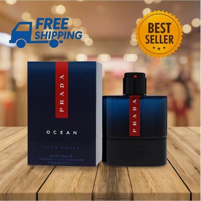 Prada Luna Rossa Ocean 3.3 oz EDT for Men Cologne   New & Sealed  Fast Shipping