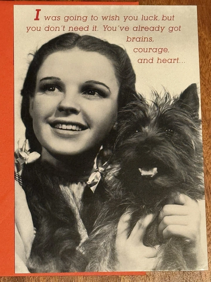 VTG 1987 Dorothy & Toto Good Luck Wizard of Oz Greeting Card Hallmark Crown NEW - Image 2 of 4