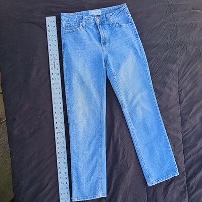 Womens Jeans, Just Black Denim Straight Light Wash Blue Denim Jeans 5 pocket