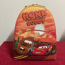 MINI MOCHILA LOUNGEFLY DISNEY PIXAR CARS DUO RESORTES RADIADOR ¡¡NUEVA CON ETIQUETAS!!!