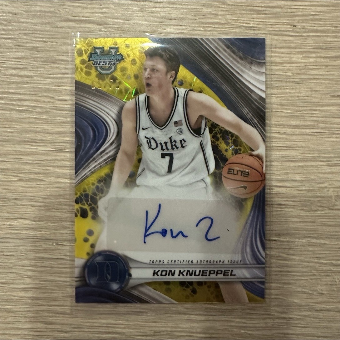 2024-25 Topps Bowman University Best Kon Knueppel Duke Autograph #B24-KKN 65/75