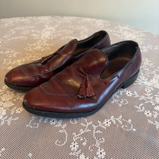Allen Edmonds Saratoga Tassel Loafers Men's 12 C Burgundy Leather Dress Shoes