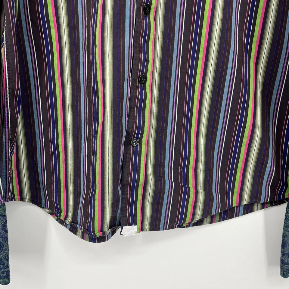 Express Design Studio Long Sleeve Button Shirt Men's M Multicolor Modern Fit Vtg - Image 3 of 4