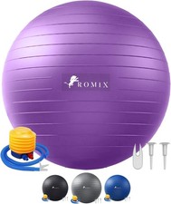 ROMIX Gymnastikball, 55 cm 65 cm 75 cm Anti-Burst extra dick 56-65 cm, lila