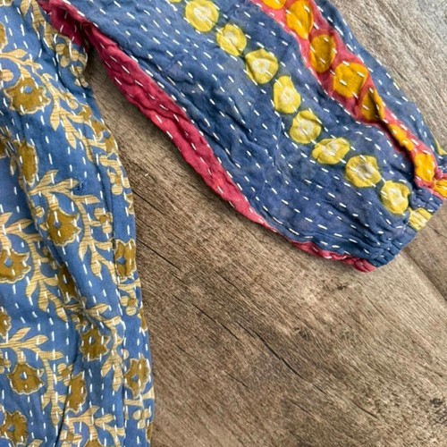 Kantha Bae Vintage Cotton Kantha Floral Geo Baby LS Romper,Multi,L (NWOT) - Picture 7 of 10